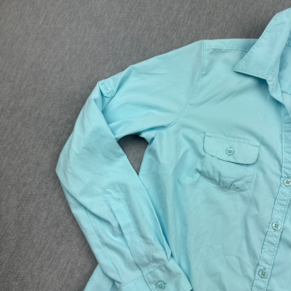 Columbia Shirt Womens Medium Blue Long Sleeves Fishing Sun Protection Button Up - Picture 3 of 12